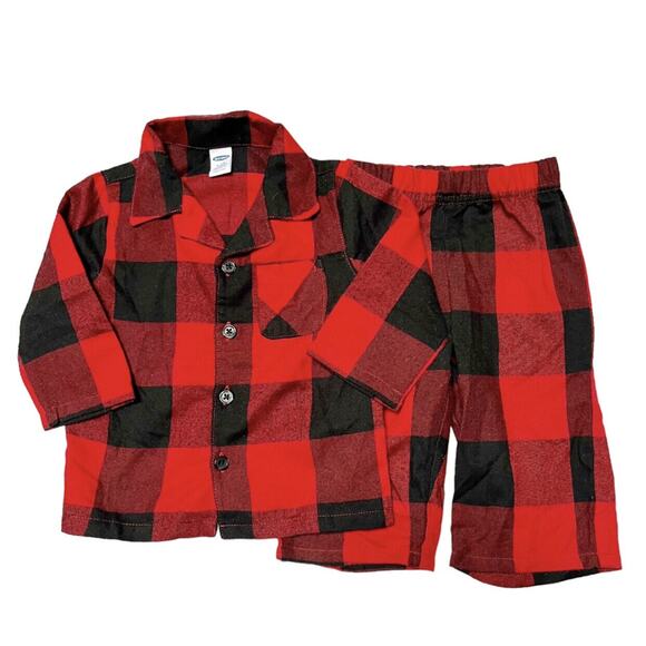Old Navy Flannel Plaid PJ Set Size 6-12m - Picture 1 of 5